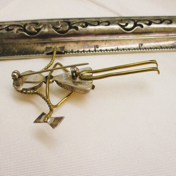 VINTAGE Sterling Silver Girl Brooch: Handcrafted 925 Mexico Figural Pin - Picture 14 of 14